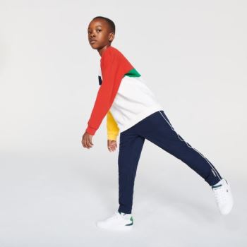 Lacoste SPORT Piped Lightweight Trackpants - Trekingové Kalhoty Dětské Tmavě Blankyt Blankyt / Bílé